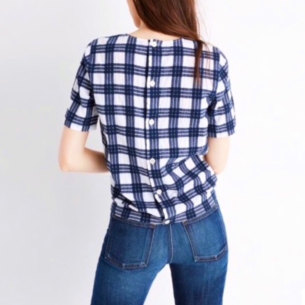 Madewell tie front button back blouse